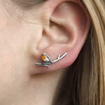 Roodborstje Oorbellen