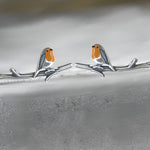 Roodborstje Oorbellen